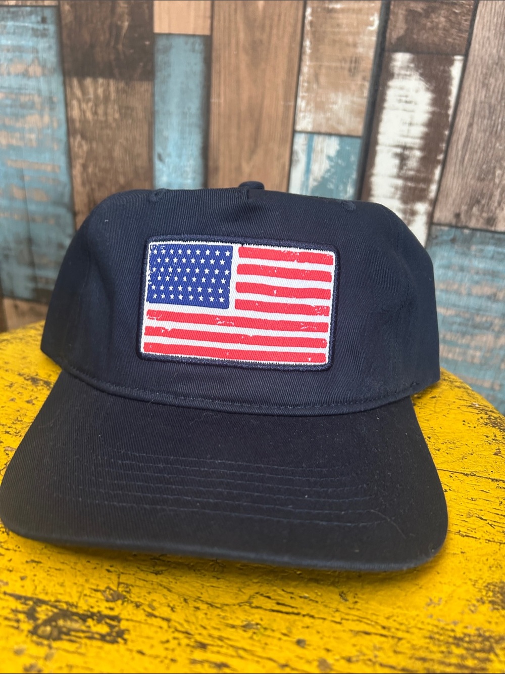 blue American flag hat